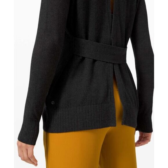 LULULEMON Sincerely Yours Sweater Heathered Size 8 Deep Coal - Picture 4 of 8